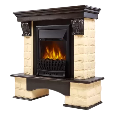 Портал Firelight Forte Classic камень бежевый, венге