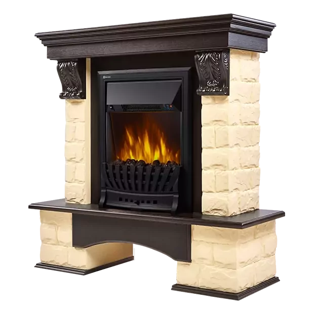 Портал Firelight Forte Classic камень бежевый, венге