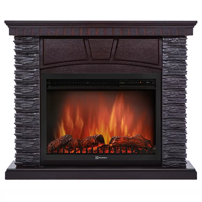 Портал Firelight Porto 30 U сланец чёрный, шпон венге