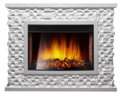 Electrolux Quadro 25 камень песчаник античный белый, белая эмаль с панорамным очагом EFP/P-2720RLS
