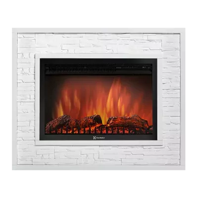 Портал Firelight Loft 30 камень белый / белая эмаль