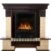 Electrolux Forte Classic камень бежевый, шпон темный дуб с очагом Fobos FX Black
