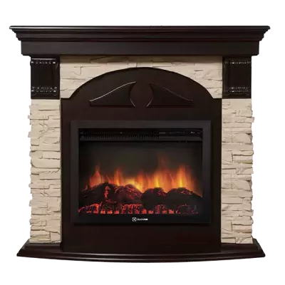 Портал Firelight Torre 30 U камень слоновая кость, темный дуб