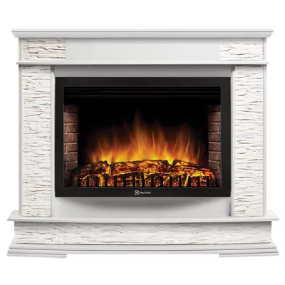 Портал Firelight Scala 25 сланец скалистый белый, шпон белый дуб