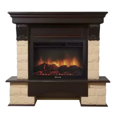 Портал Firelight Forte 25S камень бежевый, темный дуб