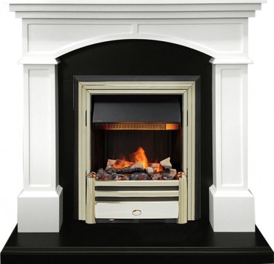Каминокомплект Dimplex Langford - Белый с черным с очагом Cavendish