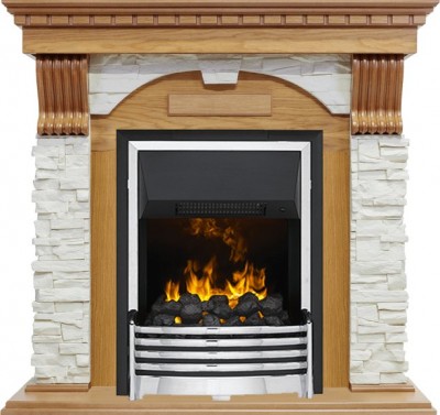 Каминокомплект Dimplex Dublin - Дуб / Сланец белый с очагом Flagstaff