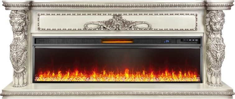 Каминокомплект Royal Flame Windsor 60 - Слоновая кость с темной патиной с очагом Vision 60 LED