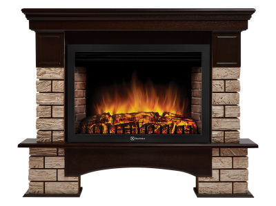 Портал угловой Electrolux Forte Wood 30 U камень коричневый, шпон темный дуб