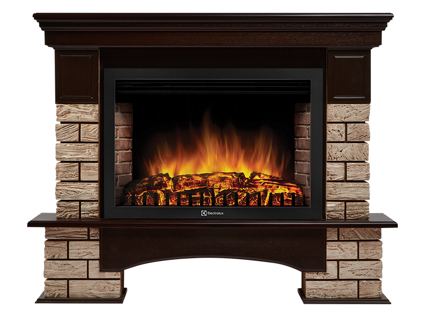 Портал угловой Electrolux Forte Wood 30 U камень коричневый, шпон темный дуб