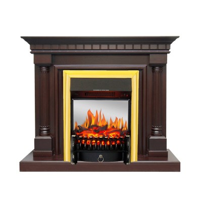 Каминокомплект Royal Flame Dallas - Темный дуб с очагом Fobos FX M Brass