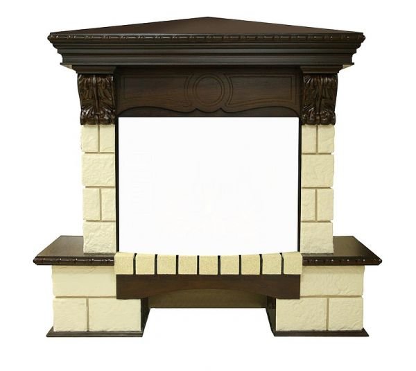 Портал электрокамина Royal Flame Pierre Luxe Dioramic 25 FX шампань/темный дуб