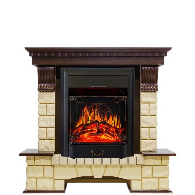 Каминокомплект Royal Flame Pierre Luxe - Темный дуб / Шампань с очагом Majestic FX Black