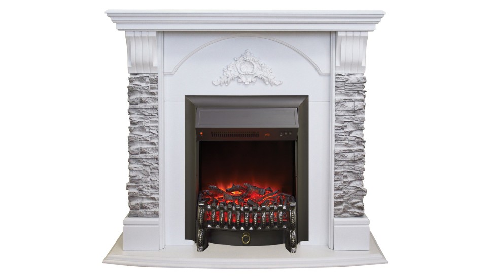 Камин Athena WT GR с Fobos Lux BL