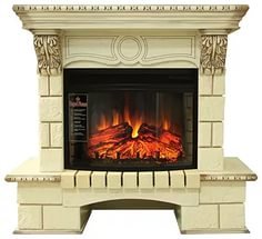 Портал электрокамина Royal Flame Pierre Luxe Dioramic 25 FX шампань/слоновая кость с патиной