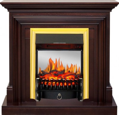 Каминокомплект Royal Flame Bradford - Темный дуб с очагом Fobos FX M Brass