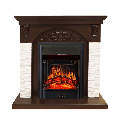 Каминокомплект Royal Flame Bern Сланец мелкий белый / Темный дуб с очагом Majestic FX Black