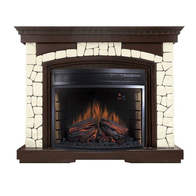 Каминокомплект Royal Flame Glasgow - Темный дуб / Белый (Высота 1100мм) с очагом Dioramic 28 LED FX