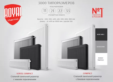 Панельный стальной радиатор Royal Thermo: купить в Красноярске. Чистый воздух