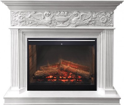 Каминокомплект Dimplex Palace - Белый с серебром с очагом Symphony 30'' DF3020-INT