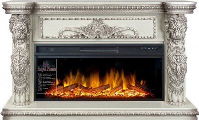 Каминокомплект Windsor 42 - Слоновая кость с темной патиной с очагом Vision 42 LOG LED