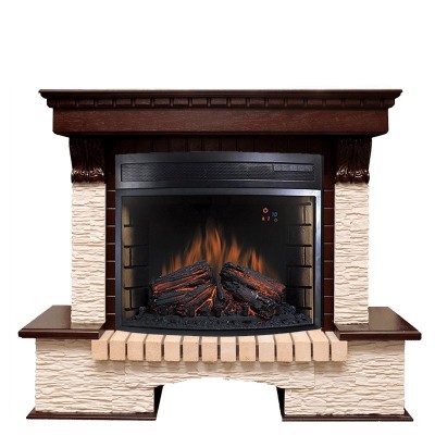 Каминокомплект Royal Flame Pierre Luxe - Темный дуб / Сланец бежевый с очагом Dioramic 28 LED FX