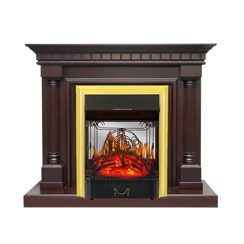Каминокомплект Royal Flame Dallas - Темный дуб с очагом Majestic FX M Brass