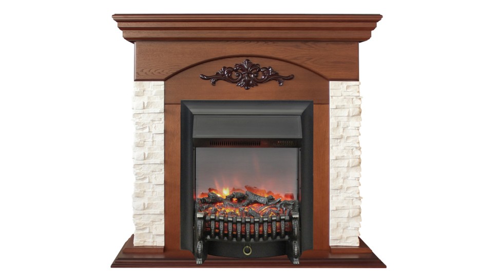 Камин Neapolis NT с очагом Fobos Lux BL S