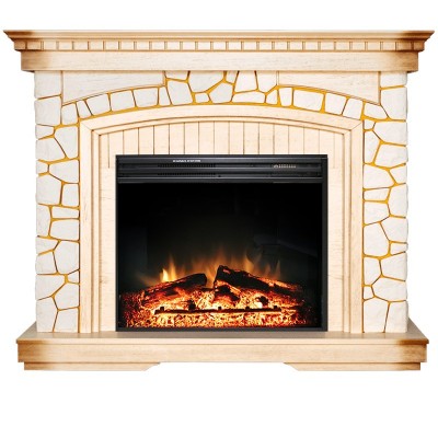 Каминокомплект Royal Flame Glasgow - Слоновая кость с патиной с очагом Jupiter FX New