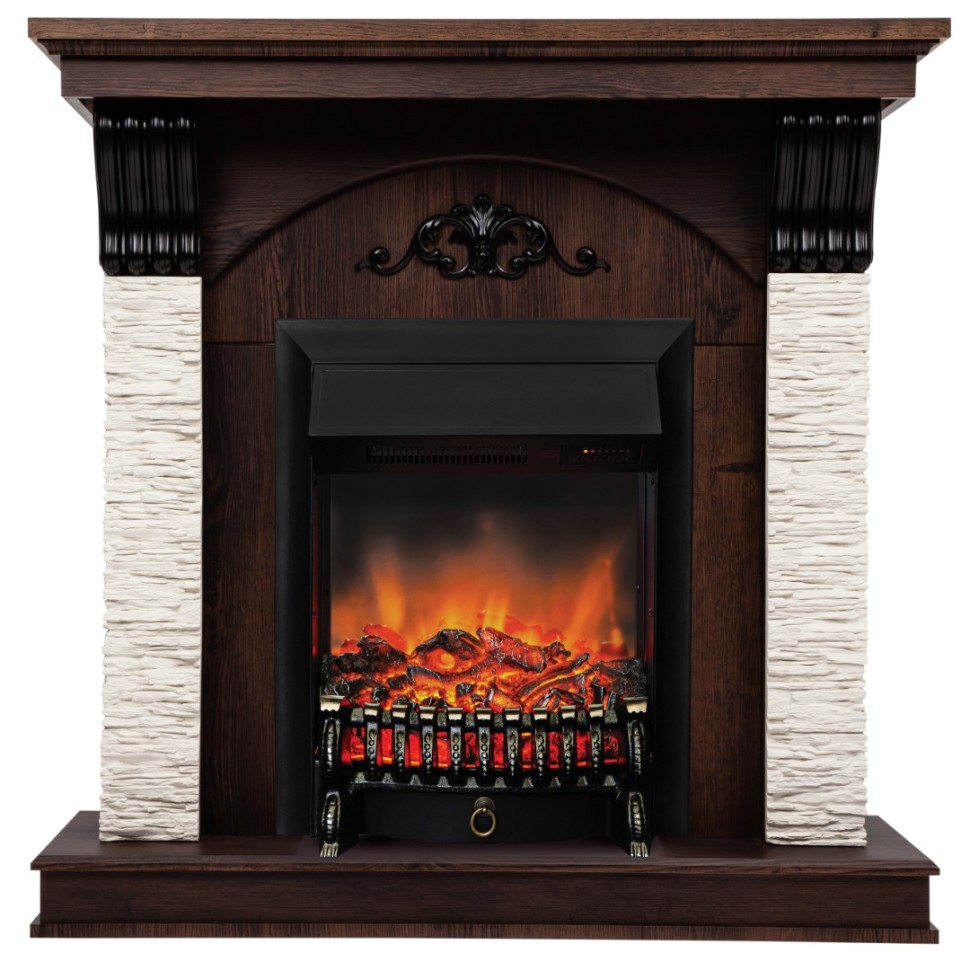 Камин Corfino NT с очагом Fobos Lux BL S