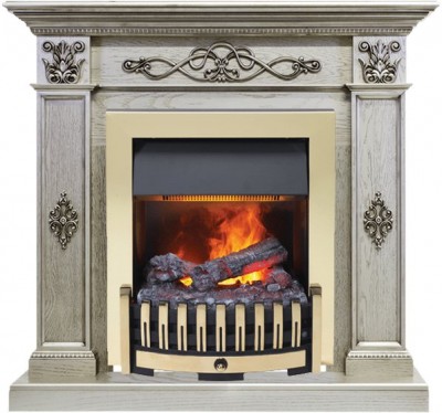 Каминокомплект Dimplex Derby - Old silver с очагом Danville Brass FB2