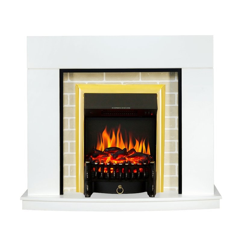 Каминокомплект Royal Flame Montana - Белый с очагом Fobos FX Brass