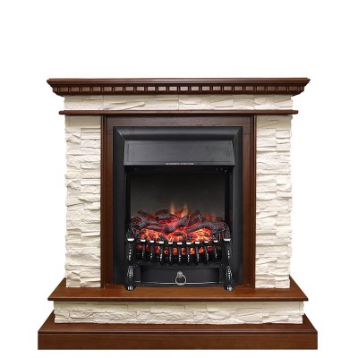 Каминокомплект Royal Flame Calgary - Дуб / Сланец белый с очагом Fobos FX Black