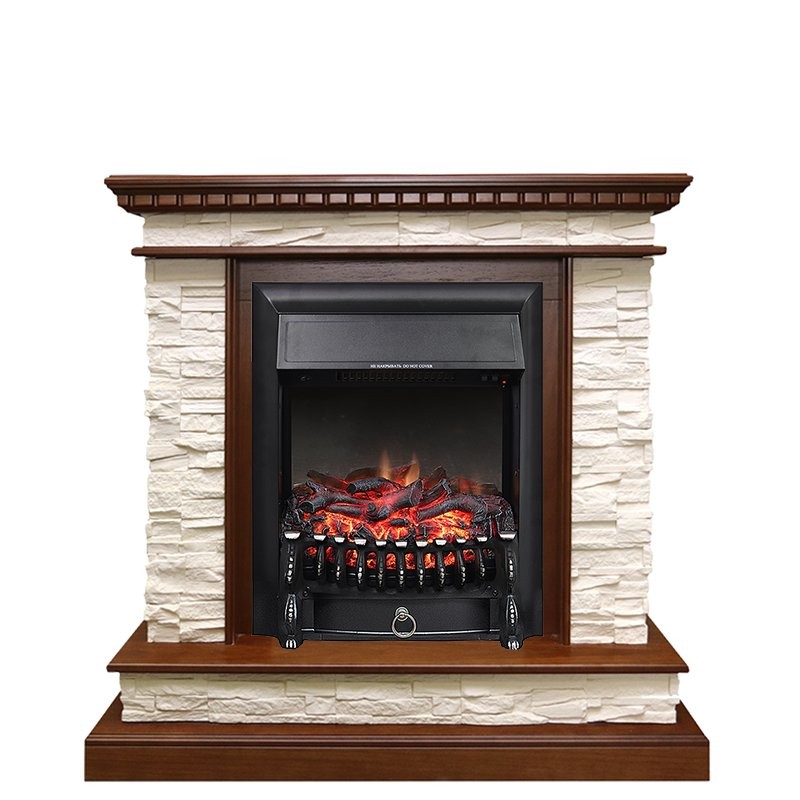 Каминокомплект Royal Flame Calgary - Дуб / Сланец белый с очагом Fobos FX Black