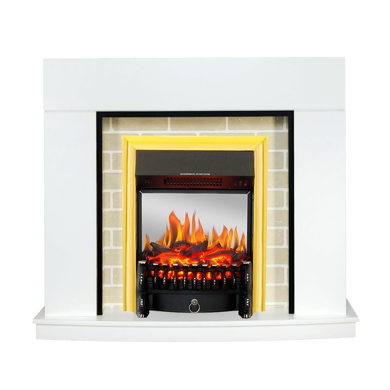 Каминокомплект Royal Flame Montana - Белый с очагом Fobos FX M Brass