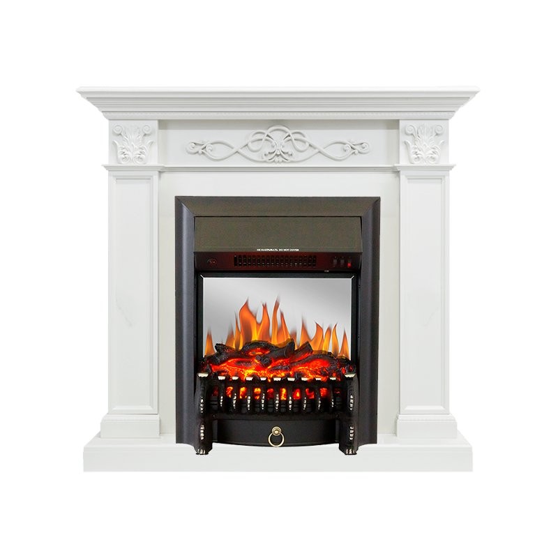 Каминокомплект Royal Flame Verona - Белый дуб с очагом Fobos FX M Black