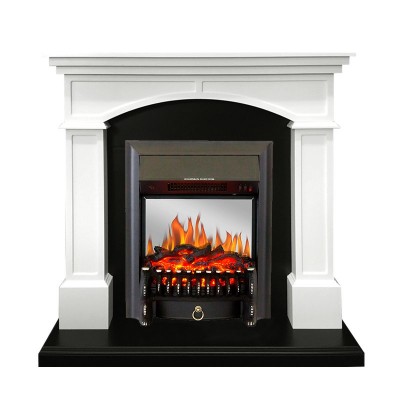 Каминокомплект Royal Flame Langford - Белый с черным с очагом Fobos FX M Black