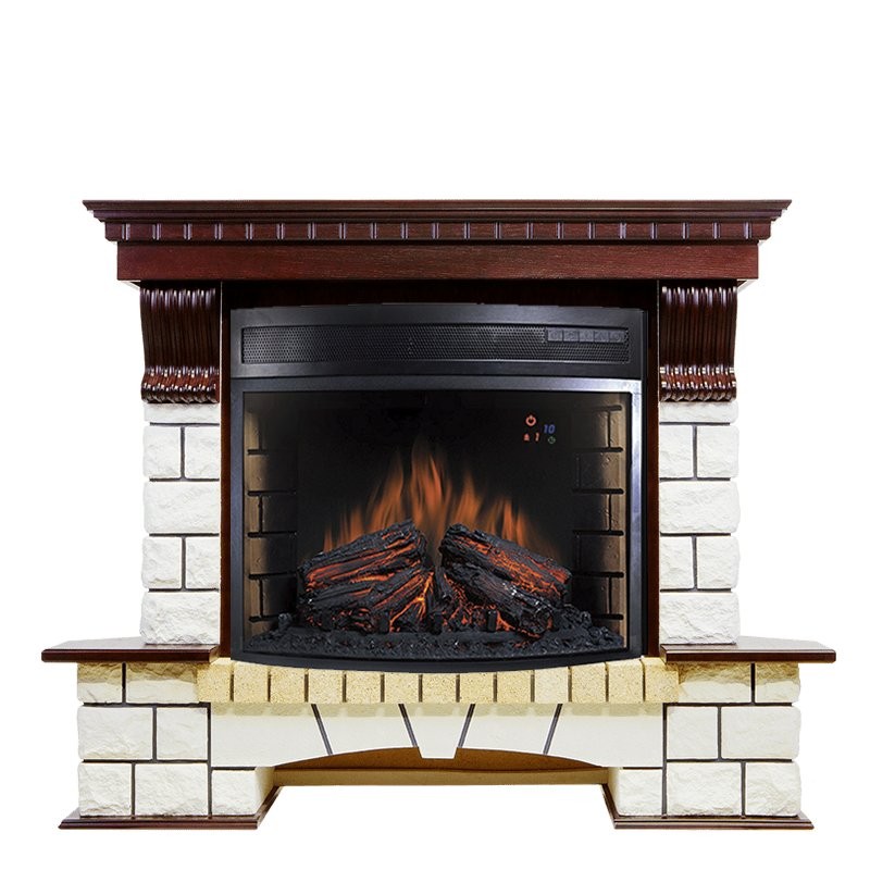 Каминокомплект Royal Flame Pierre - Темный дуб / Белый с очагом Dioramic 28 LED FX