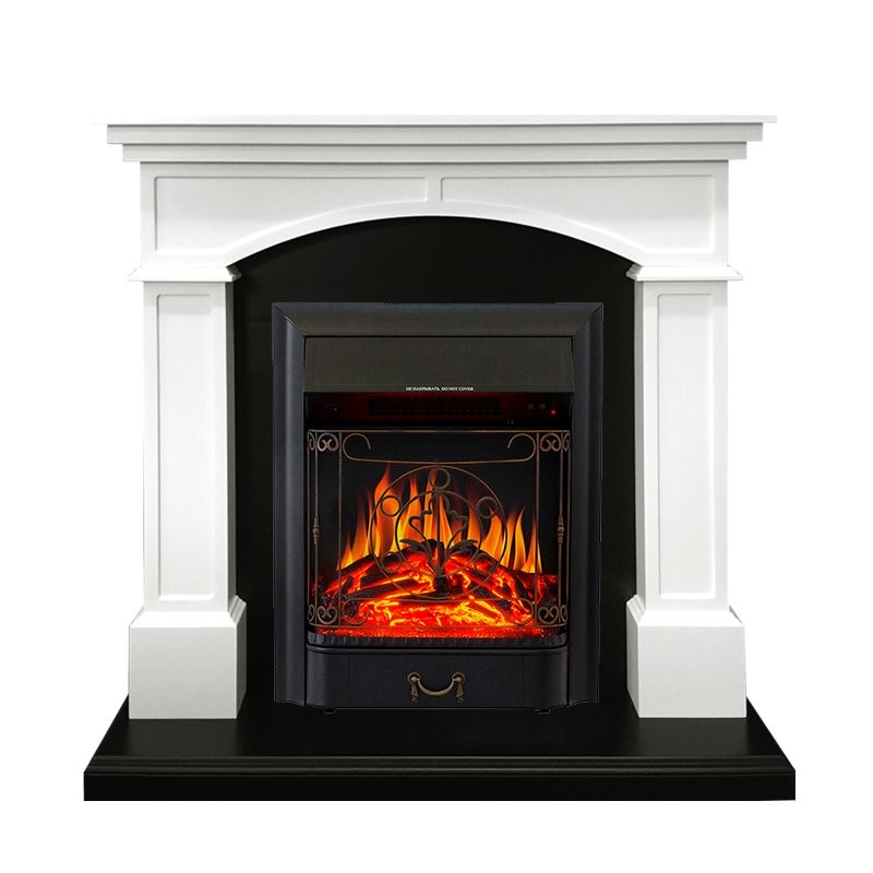 Каминокомплект Royal Flame Langford - Белый с черным с очагом Majestic FX Black
