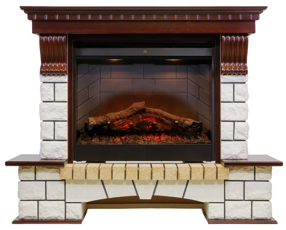 Портал Dimplex Pierre Luxe Symphony 2608/Symphony 2624L белый камень/темный дуб