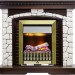 Каминокомплект Dimplex Glasgow - Темный дуб / Белый с очагом Danville Antique Brass FB2