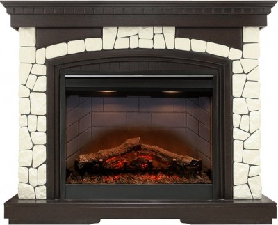 Каминокомплект Dimplex Glasgow - Темный дуб / Белый с очагом Symphony 26'' DF2608-INT