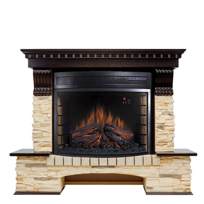 Каминокомплект Royal Flame Pierre Luxe угловой - Темный дуб / Сланец с очагом Dioramic 28 LED FX