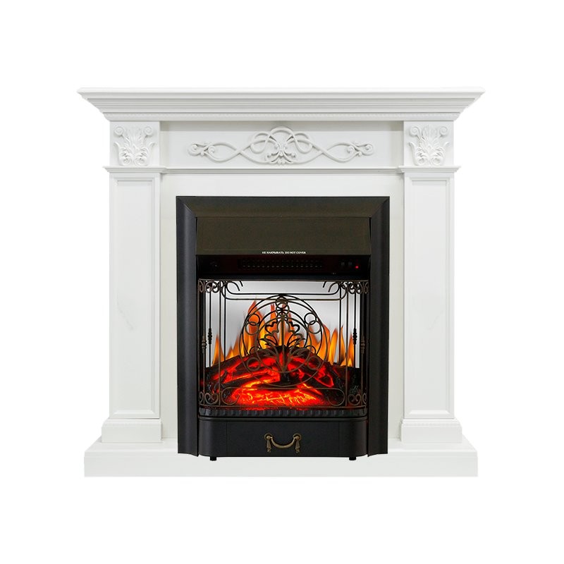 Каминокомплект Royal Flame Verona - Белый дуб с очагом Majestic FX M Black