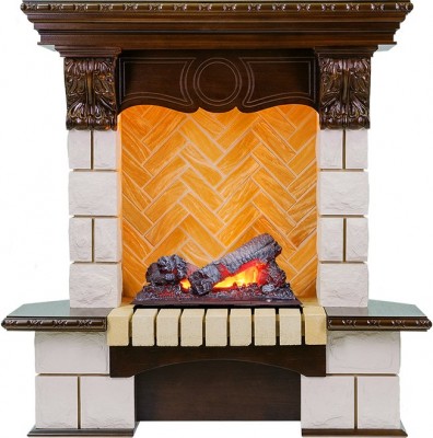 Каминокомплект Dimplex Pierre Luxe угловой - Темный дуб / Шампань с очагом Cassette 400 NH