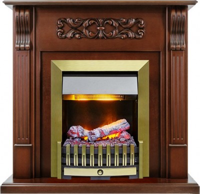 Каминокомплект Dimplex Venice - Махагон коричневый антик с очагом Danville Antique Brass FB2