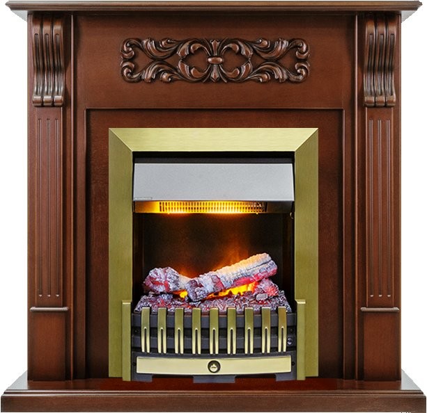 Каминокомплект Dimplex Venice - Махагон коричневый антик с очагом Danville Antique Brass FB2