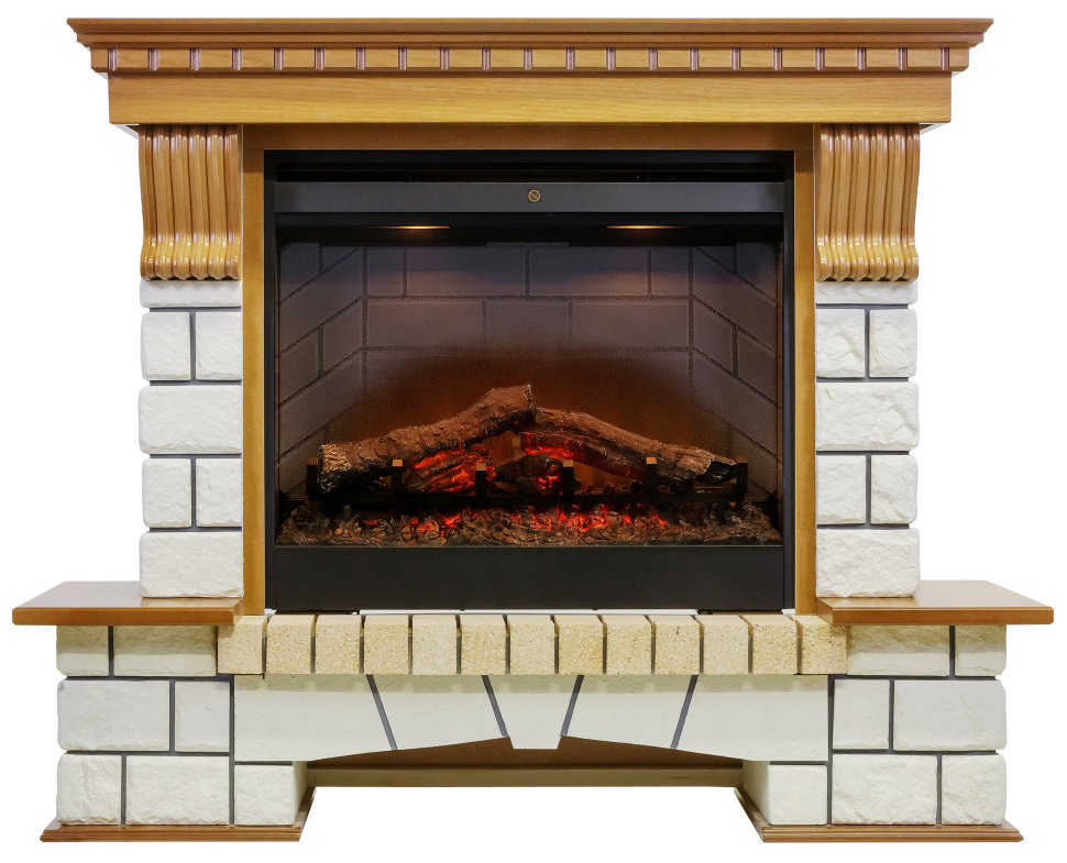 Портал Dimplex Pierre Luxe Symphony 2608/Symphony 2624L белый камень/ дуб