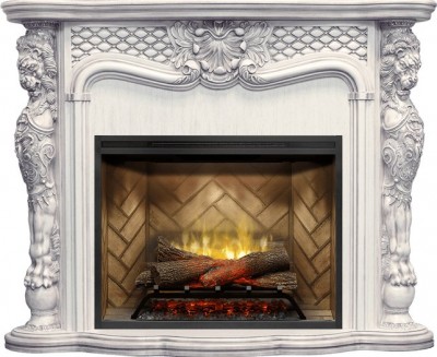 Каминокомплект Royal Flame Castle - Слоновая кость с темной патиной с очагом Revillusion RBF30