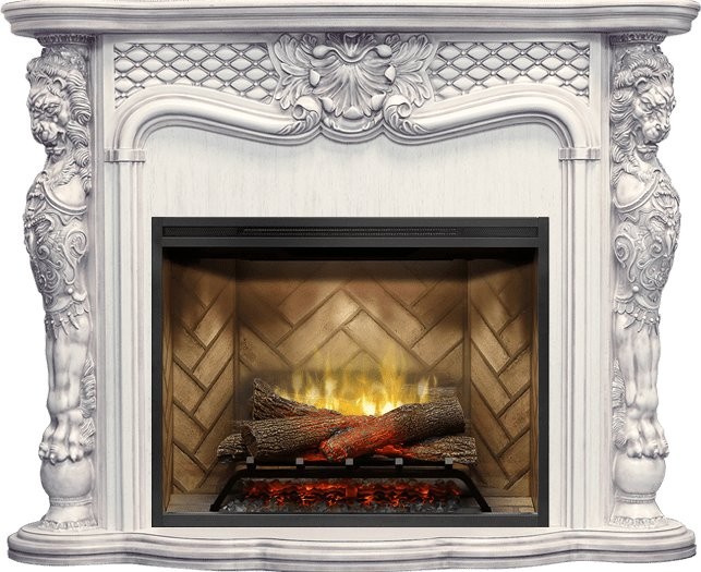 Каминокомплект Royal Flame Castle - Слоновая кость с темной патиной с очагом Revillusion RBF30